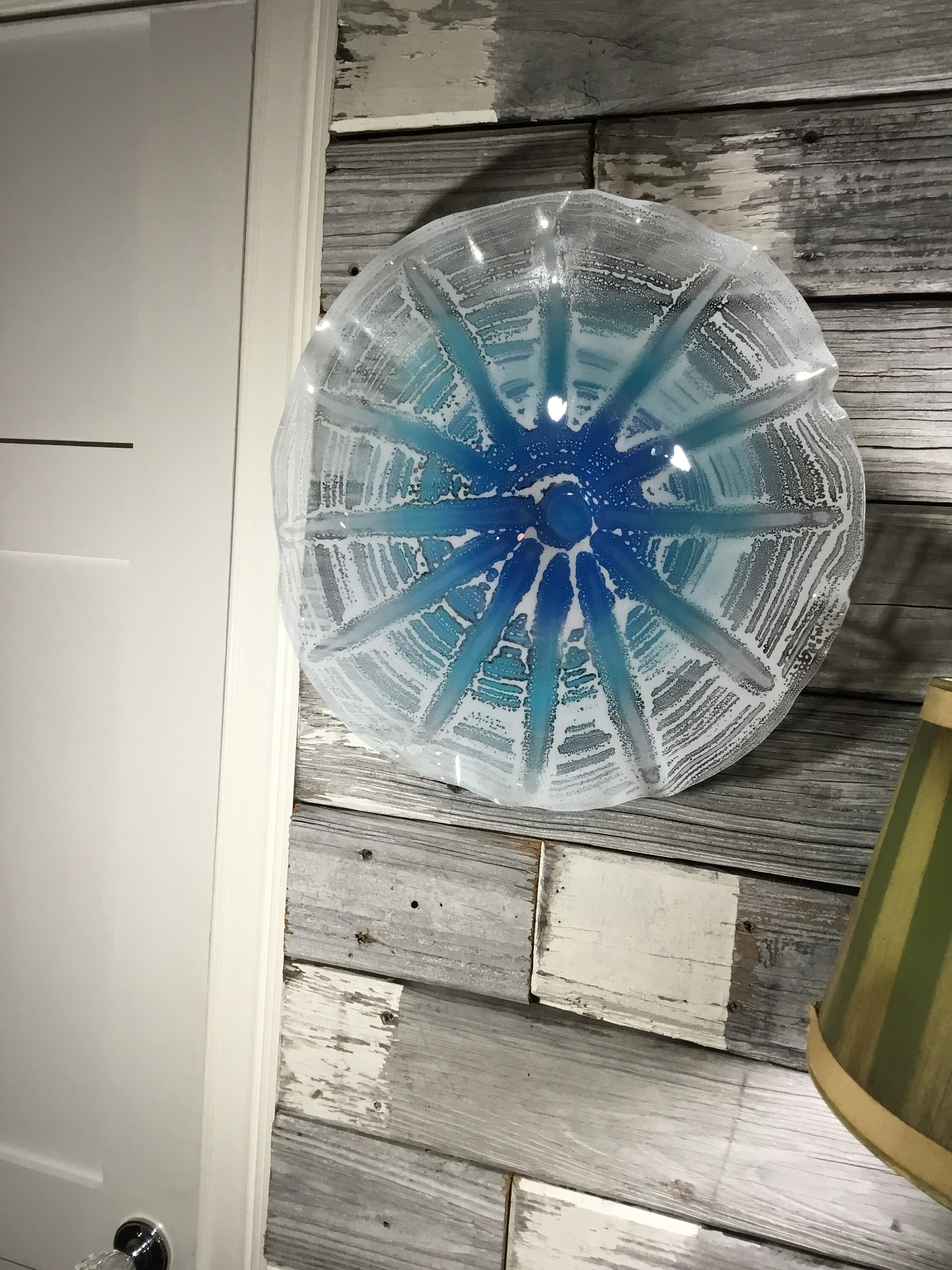 Extra large wall sculpture aqua marine blue/white 20 eco-friendly ...