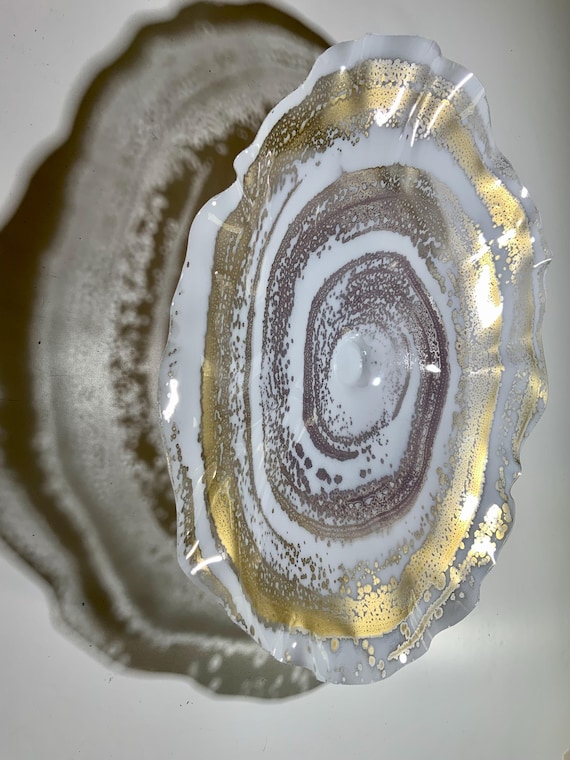 Extra large wall hanging living room decor/handmade up-cycled plastic 19” silver/white /lavender gray boho home/Ocean Arts/looks like glass