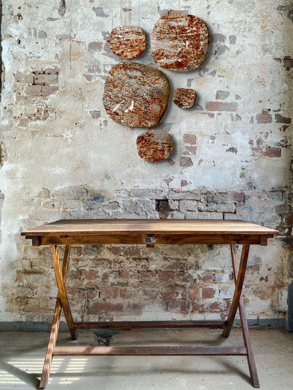 Neutral wall flower Mural 5 terra-cotta/rust/cinnamon/white handmade recycled plastic/earth tone home decor/ceiling hanging/looks like glass