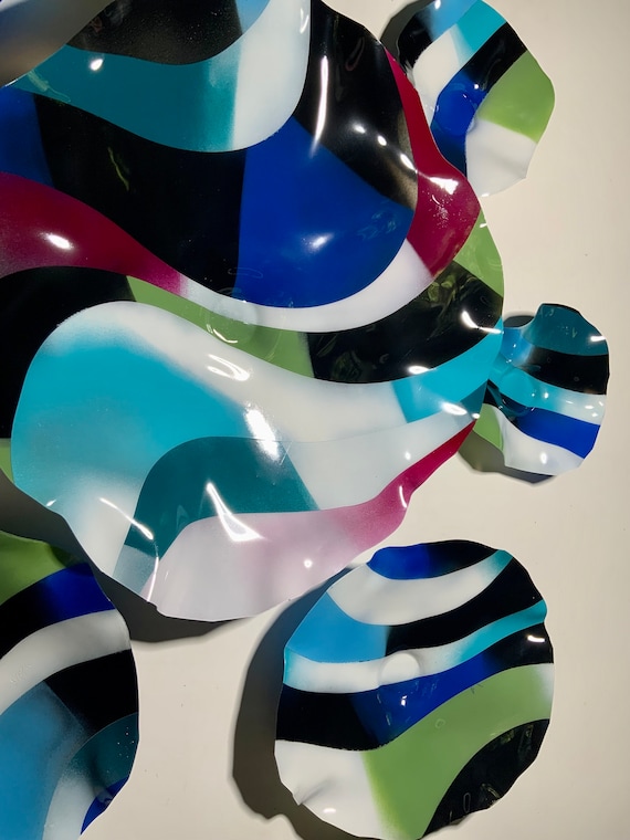 Handmade Recycled Plastic Wall Flower Sculpture: Coastal Home Decor Art