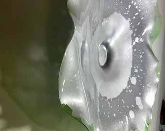 Todd Lynd up cycled PET Wall Flower Art (13 Inch), Green Silver Home Decor