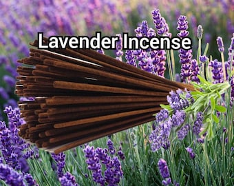 Lavender Incense Sticks - Hand Dipped Natural Essential Oil Incense Sticks - 12 inch long