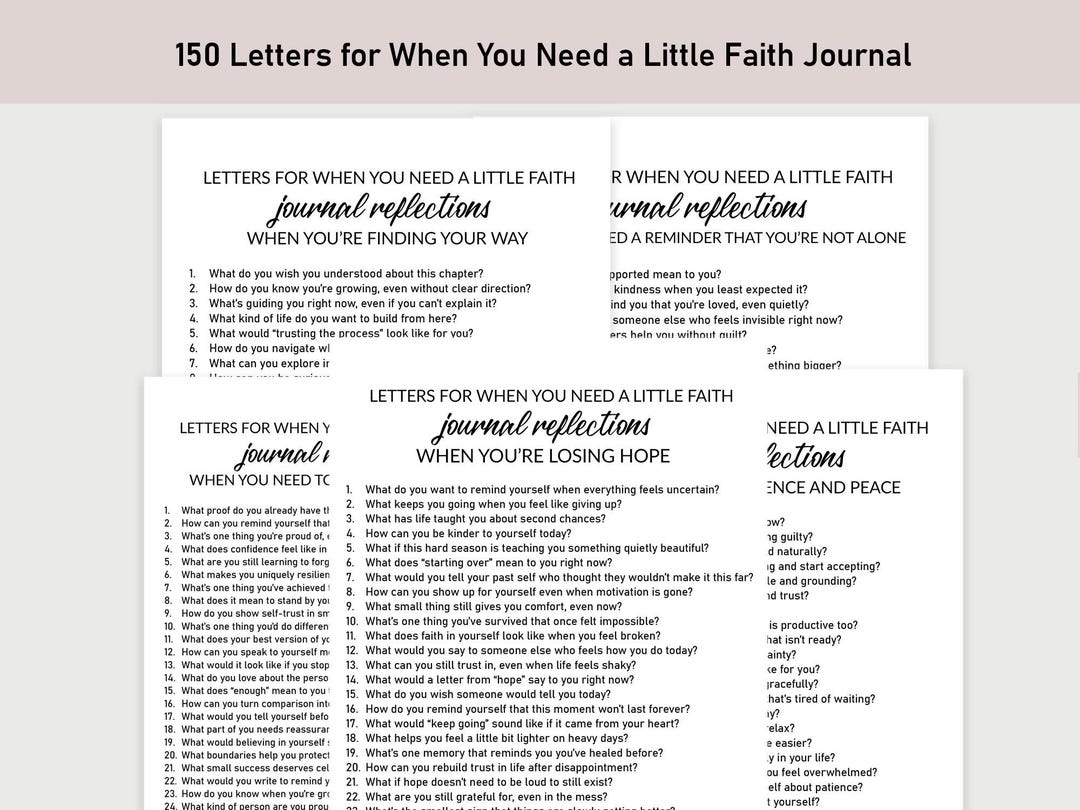 150 Letters for When You Need a Little Faith Journal, Printable ...