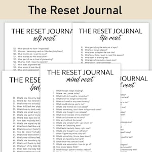 150 The Reset Journal, Journal Printable, Journal, Minimalist, Reflections, Mental, Emotional and Life Clarity, Self-Growth, Thoughts