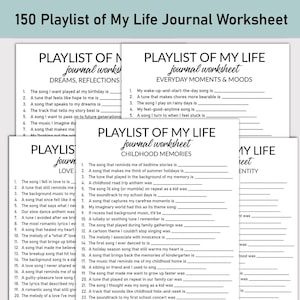 Scheda di lavoro stampabile con la playlist della mia vita, diario stampabile, domande a risposta multipla, quaderno di lavoro con colonna sonora musicale, memoria musicale