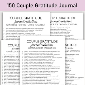 150 Couple Gratitude Journal Printable, Love, Relationship, Marriage, Communication, Daily Relationship Appreciation,  Romantic Gift