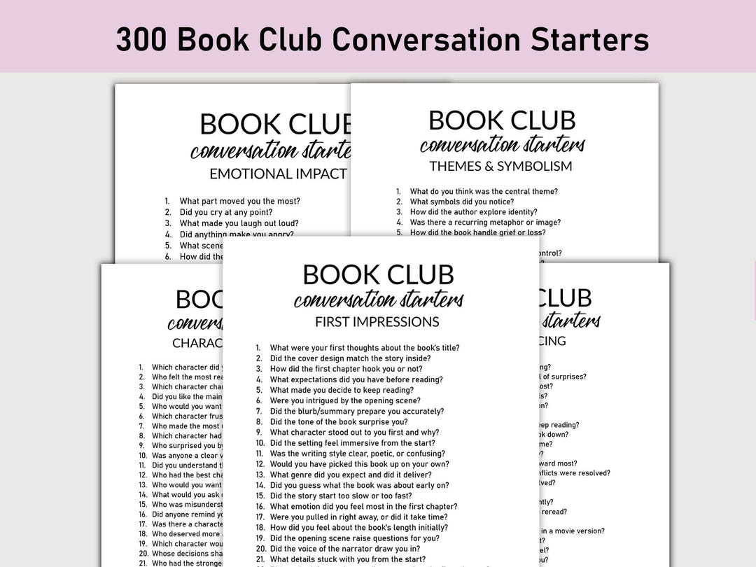 300 Book Club Conversation Starters, Deep, Fun Questions, Conversation ...