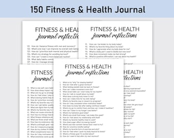 150 Diário de fitness e saúde, Prompts de diário, Imprimível, Diário, Reflexões, Bem-estar, Nutrição, Holístico, Positividade corporal, Energia