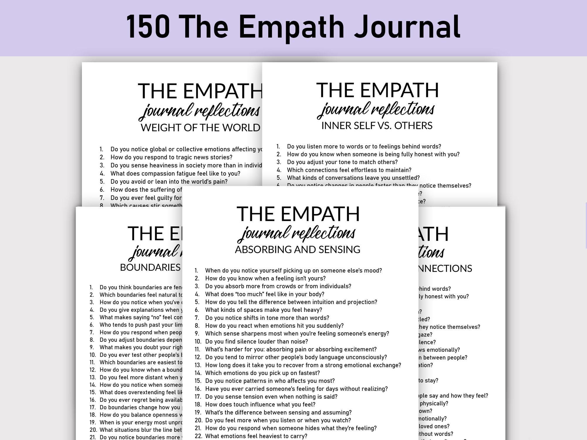 150 the Empath Journal, Printable, Journal, Empathy, Thoughtprovoking