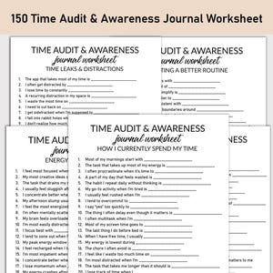 Foglio di lavoro stampabile per la verifica e la consapevolezza del tempo, diario stampabile, domande a risposta multipla, quaderno di lavoro per il diario della pianificazione, gestione del tempo