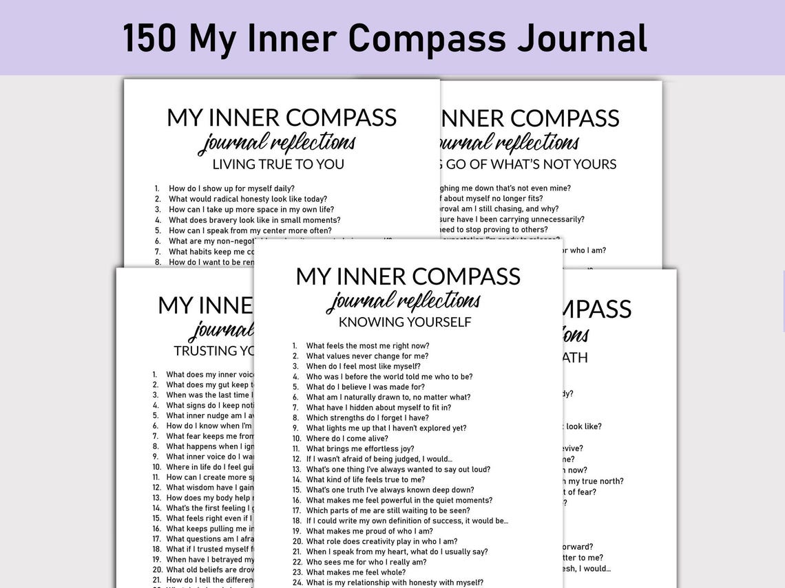 150 My Inner Compass Journal, Printable, Journal, Find Your True North ...