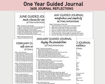 Diario guiado de 3600 días, paquete de 365 días, páginas imprimibles, crecimiento personal, reflexiones, diario mensual