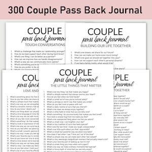 300 Couple Pass Back Journal, Printable, Guided Couple Journal, Keepsake Gift, Relationships, Love, Husband and Wife Journal, Marriage