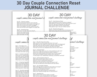 30 Day Couple Connection Reset Journal Challenge Printable, Guided Journal, Couple Journal, Relationship Check in, Marriage, Husband Wife
