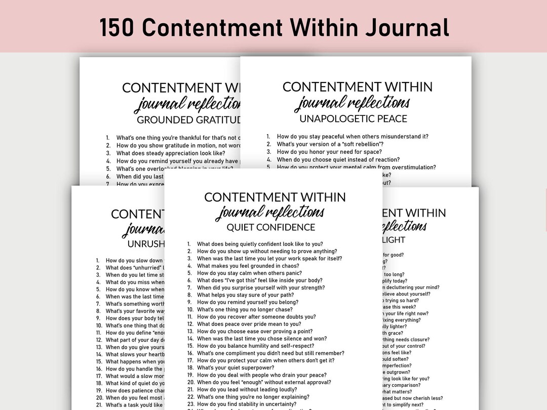 150 Contentment Within Journal, Printable, Journal, Minimalist ...
