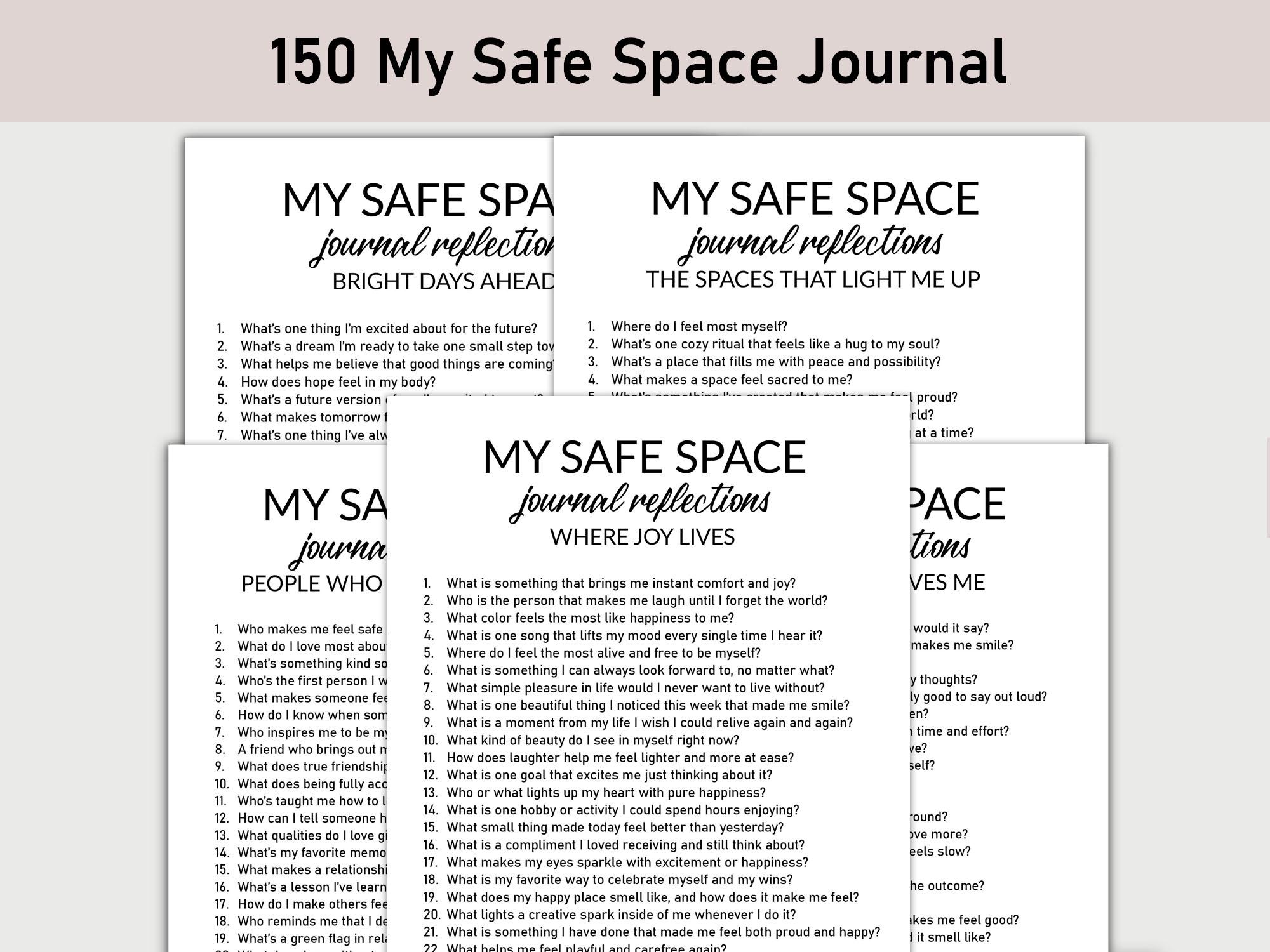 150 My Safe Space Journal, Printable, Journal, Minimalist, Inner Peace ...