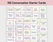 150 Conversation Starter Cards, Printable Conversation Starters, Fun & Thoughtful, Fun, Questions for Any Occasion, Engaging Conversation