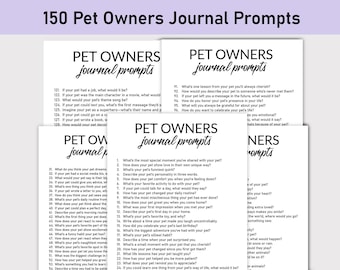 150 Pet Owners Journal Prompts, Printable, Journal, Minimalist, Reflections, Emotional, Physical, Dogs, Cats, Pawrent, Fur Mama, Fur Dad