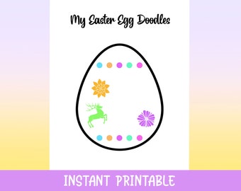 Easter Egg Doodles, Instant Download Printable, Planner, Journal Page, Daily Planner, Easter Journal, Doodle, Doodling, Drawings