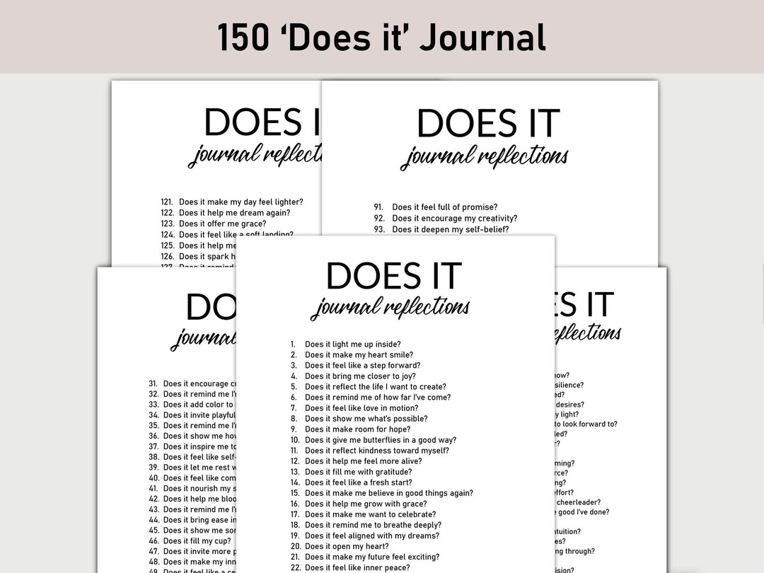 Journal Wih Question Example 150 Does It Journal Prompts , Printable, Journal Prompts, Minimalist ...