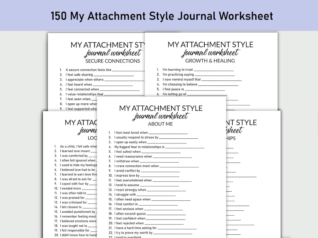 My Attachment Style Printable Worksheet, Journal Printable, Fill-in-the ...