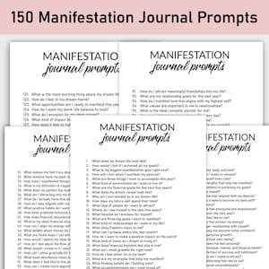 150 wskazówek do dziennika manifestacji, do wydrukowania, dziennik, minimalistyczny, refleksje, manifestacja, manifestacja, pragnienie, cele, spraw, aby się wydarzyło