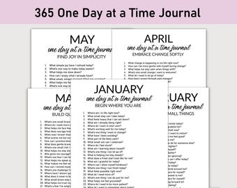 365 One Day at a Time Journal, Journal Printable, Reflections, Gratitude, Self Care, Cozy Days, Daily Guided Journal, Small Joys, Calm