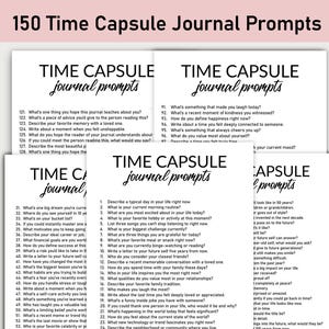 150 temas para el diario Time Capsule, imprimibles, diario, minimalista, crecimiento personal, presente, futuro, reflexión, recuerdo