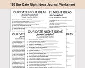 Our Date Night Ideas Printable Worksheet, Journal Printable, Fill-in-the-Blank Questions, Relationship Journal Workbook, Couple Romance