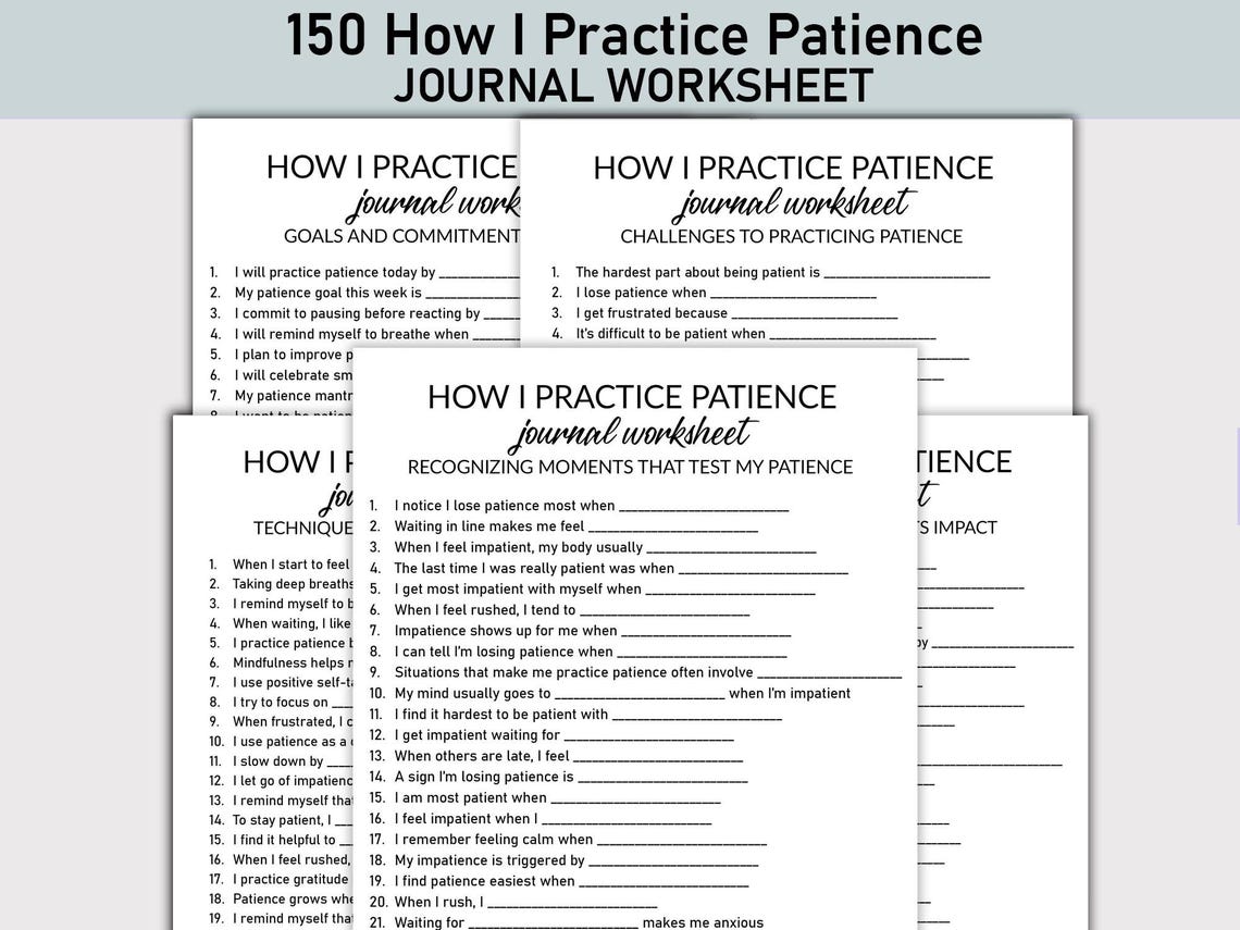 How I Practice Patience Printable Worksheet, Journal Printable, Fill-in ...