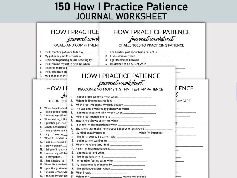 Patience Worksheet.pdf How I Practice Patience Printable Worksheet, Journal Printable, Fill-in ...