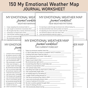 Mijn emotionele weerkaart afdrukbaar werkblad, dagboek afdrukbaar, invulvragen, stemming en gevoelens dagboek werkboek, duidelijkheid