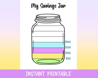 My Savings Jar Printable, Instant Download Printable, Journal Page, Daily Planner, Month Tracker, Saving Tracker, Goals, Budget Tracker