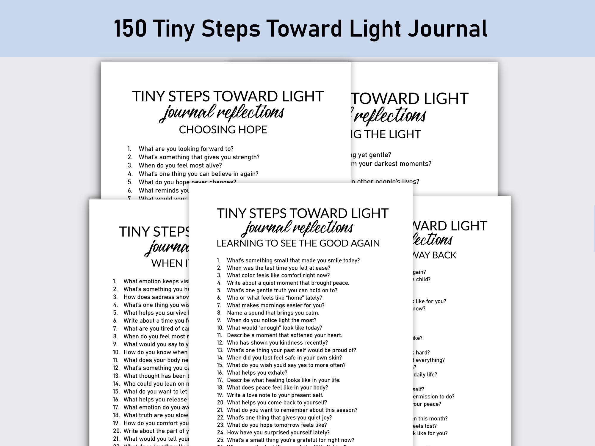 Light Journal 150 Tiny Steps Toward Light Journal, Printable, Journal, Gentle Self ...