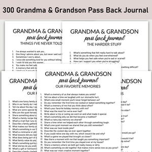 300 Grandma and Grandson Pass Back Journal, Printable, Journal, Guided Grandmother & Grandson Journal, Keepsake Gift, Mother's Day