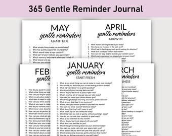 365 Gentle Reminders Journal, Journal Printable, Daily Journal for Self-Reflection, Mindfulness & Personal Growth, Thought Provoking
