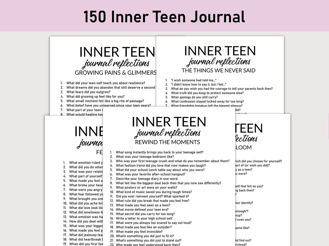 150 Inner Teen Journal Prompts for Healing, Printable, Journal ...