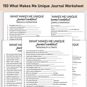 Cosa mi rende unico? Foglio di lavoro stampabile, diario stampabile, domande a risposta multipla, stranezze, curiosità e costruttore di fiducia.