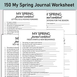 Il mio foglio di lavoro stampabile di primavera, diario stampabile, domande a risposta multipla, quaderno di lavoro per il diario, riflessioni primaverili, ricordi