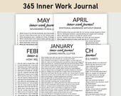 365 Inner Work Journal, Journal Printable, Reflections, Daily Guided Journal, Self-Reflection, Growth, and Mindful Living