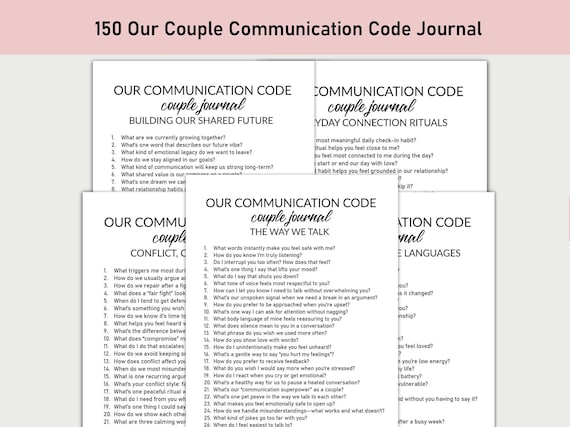 150 Our Couple Communication Code Journal, Printable, Journal, Minimalist, Love, Relationship, Conflict, Marriage, Couple Journal