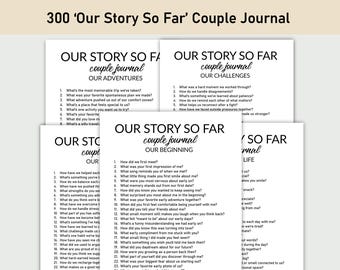 Diario "300 Nuestra Historia Hasta Ahora", Imprimible, Diario Guiado para Parejas, Regalo de Recuerdo, Relaciones, Amor, Matrimonio, Recuerdos