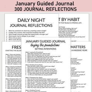 300 January Guided Journal, January Journal Bundle, Printable Journal Pages, New Year, Laying the Foundations, Momentum, Monthly Journal