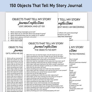 150 Objects That Tell My Story Journal , Memory Keepsake Journal, Guided Reflections, Meaningful Items & Life Stories