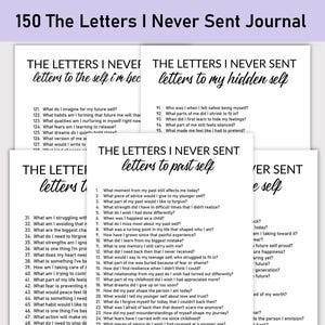 Diario de 150 cartas que nunca envié, imprimible, minimalista, reflexiones, carta de amor, carta a mí mismo, pasado, presente y futuro.