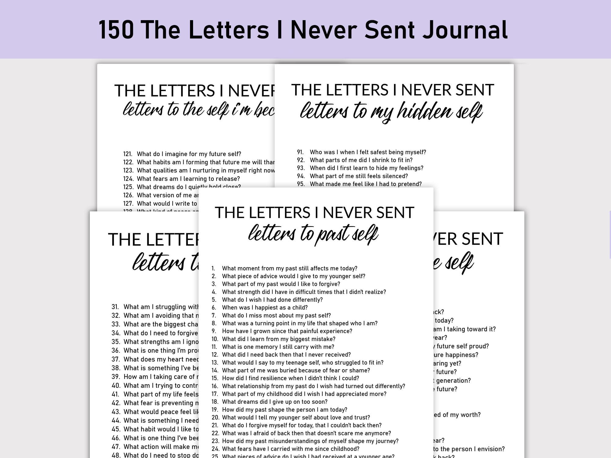 150 Letters I Never Sent Journal, Printable, Journal, Minimalist