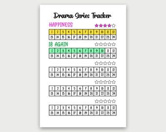 Drama Series Tracker, Instant Download Printable, Television Series Tracker, Planner, Journal Page, Show Review, TV Show, Drama Episodes