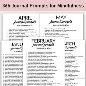 365 dagboekaanwijzingen voor mindfulness, afdrukbaar, dagboek, minimalistisch, zelfzorg, geestelijke gezondheid, dagelijkse mindfulness, mindful leven