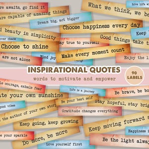 Inspirational Quotes Printable, Digital Download, Vintage Label Tag, Words, Positive Quotes, Motivate and Empower, Daily Inspiration