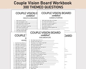 300 Couple Vision Board Workbook, Printable, Journal Worksheet, Relationship, Marriage Goals, Date Night, Manifest Your Dream Life, Goals